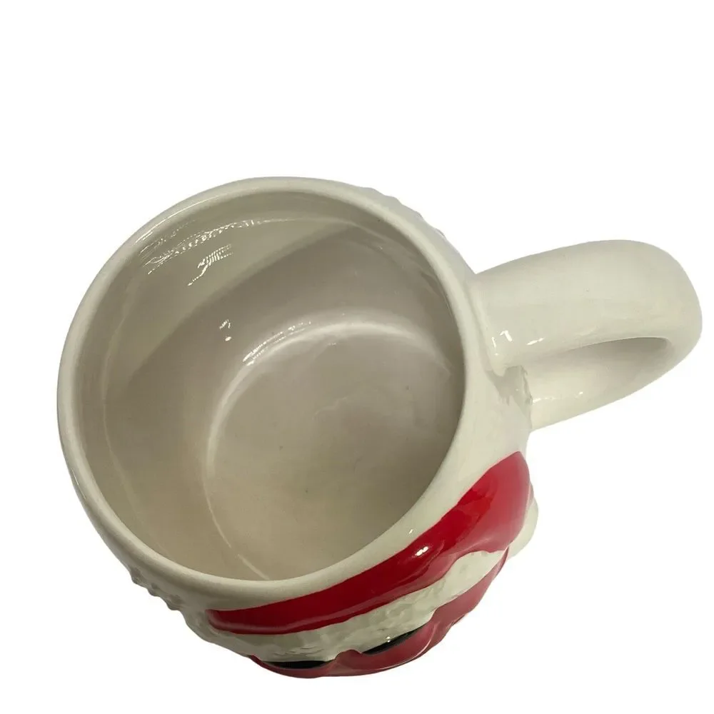 Lot of 2 Galerie M&M Coffee Mugs Christmas Grinch and Santa Mug Porcelain 4 inch